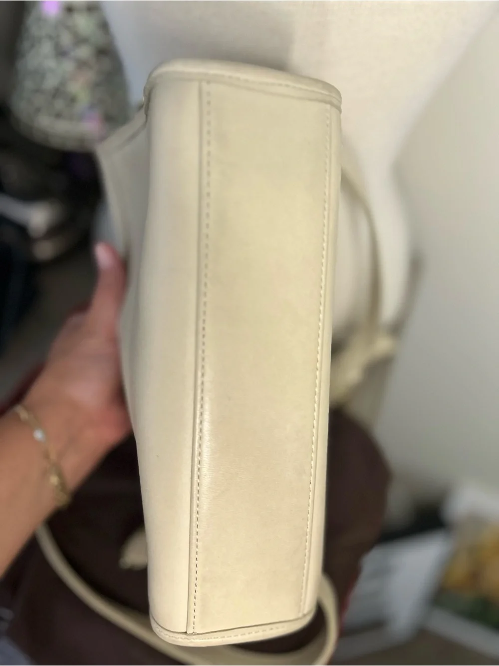 Vintage Coach 1989 Court Beige Leather Bag Crossbody/Satchel EUC